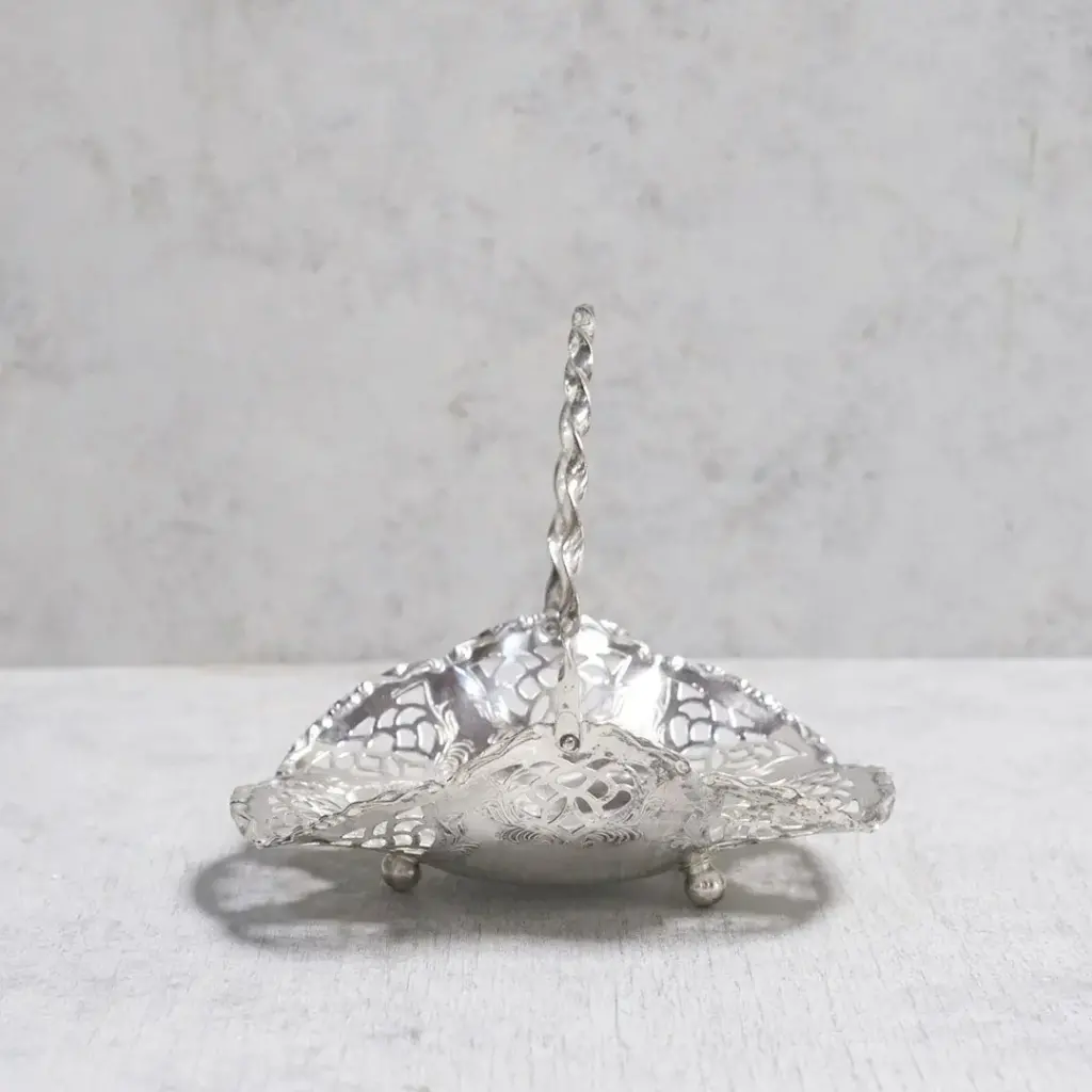 アンティーク小さなチョコレート用バスケット フランス シルバープレート アンティーク雑貨3