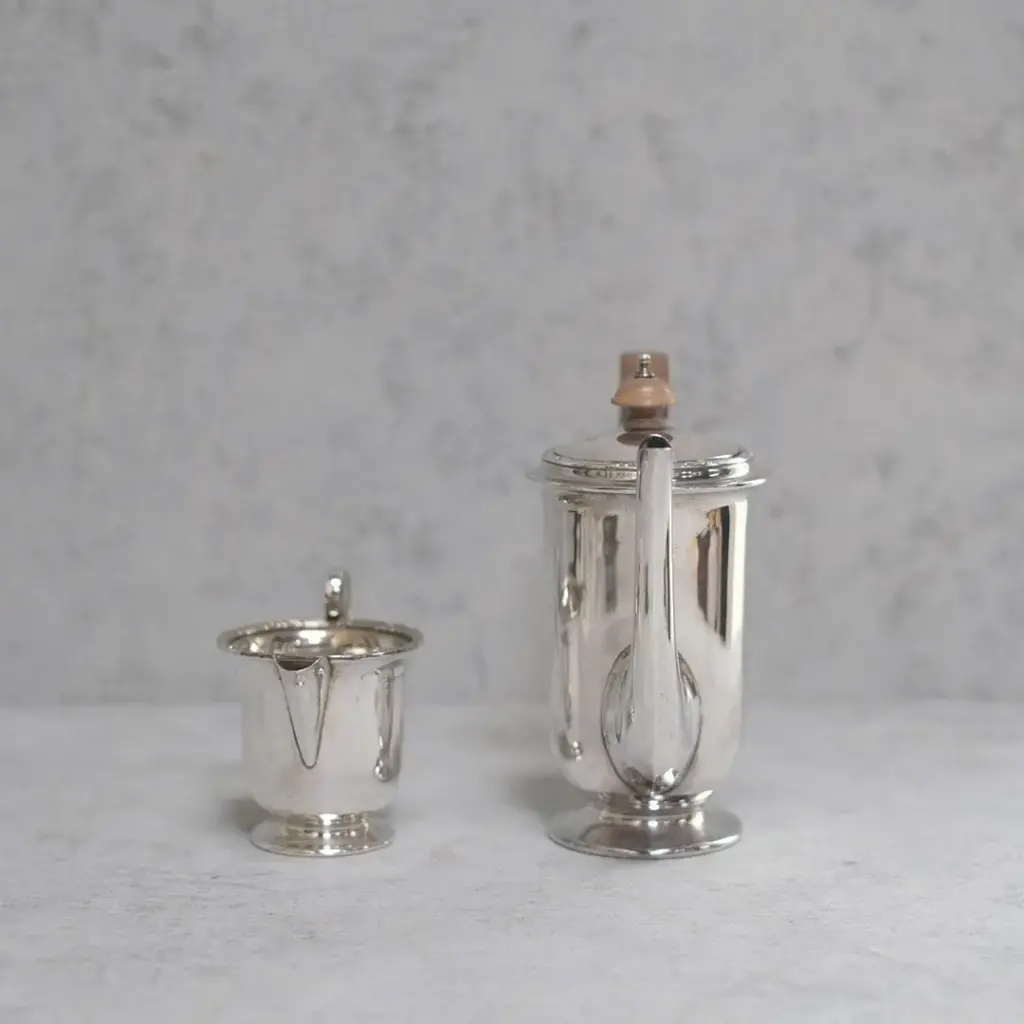 アンティーク ティーポット&ミルクジャグ セット シルバープレート イギリス2