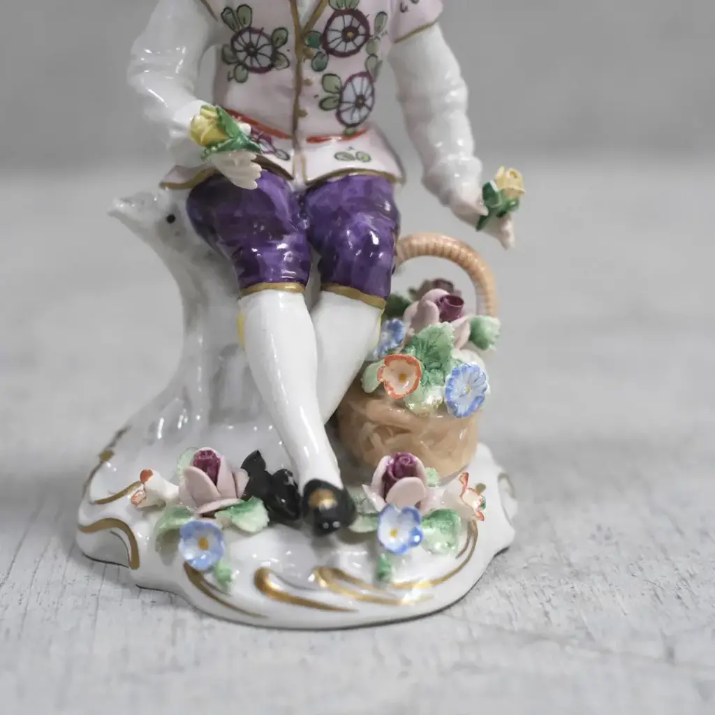 アンティークフィギュリン シッツェンドルフ 陶器の人形 置物 ドイツ オブジェ アンティーク雑貨5