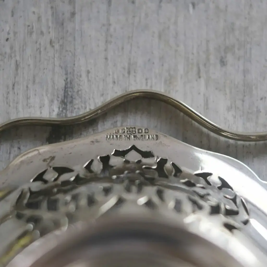 アンティークボンボンバスケット イギリス シルバープレート Charles S Green & Co1