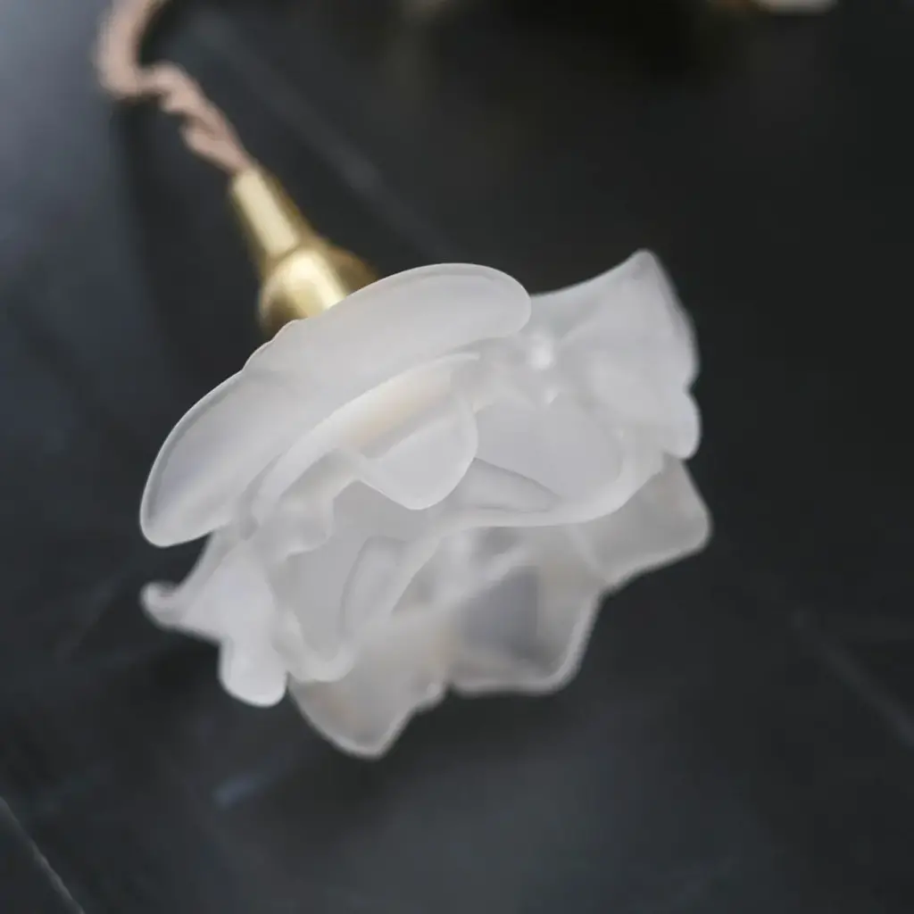 アンティーク ローズフリルランプ フランス ミニ ガラス 照明 アンティーク雑貨3