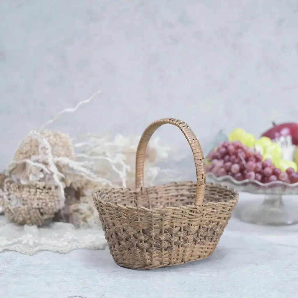 アンティークミニパニエ フランス 手編み籠 ウィローバスケット アンティーク雑貨