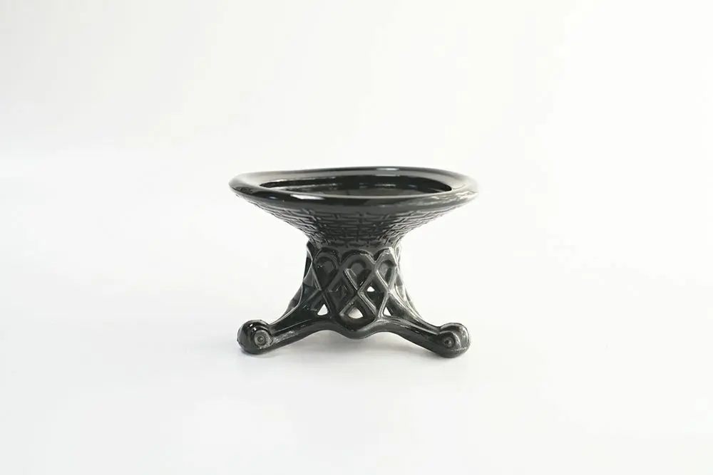 アンティークガラスコンポート 猫足 透かし装飾 フランス アンティーク雑貨