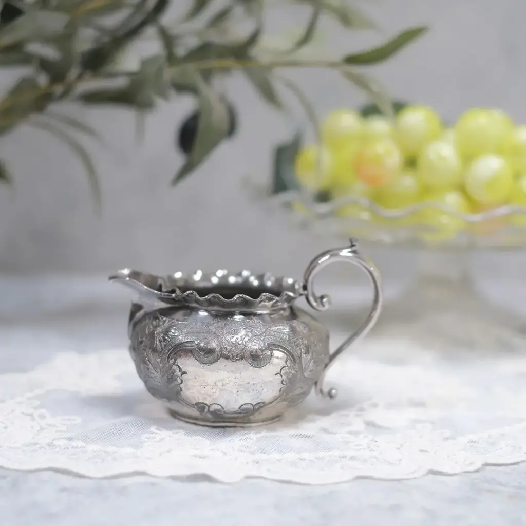 アンティークミルクポット イギリス ヴィクトリアン クロムプレート アンティーク雑貨
