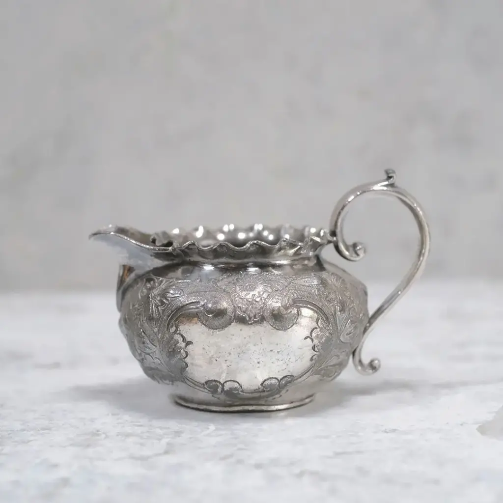 アンティークミルクポット イギリス ヴィクトリアン クロムプレート アンティーク雑貨1