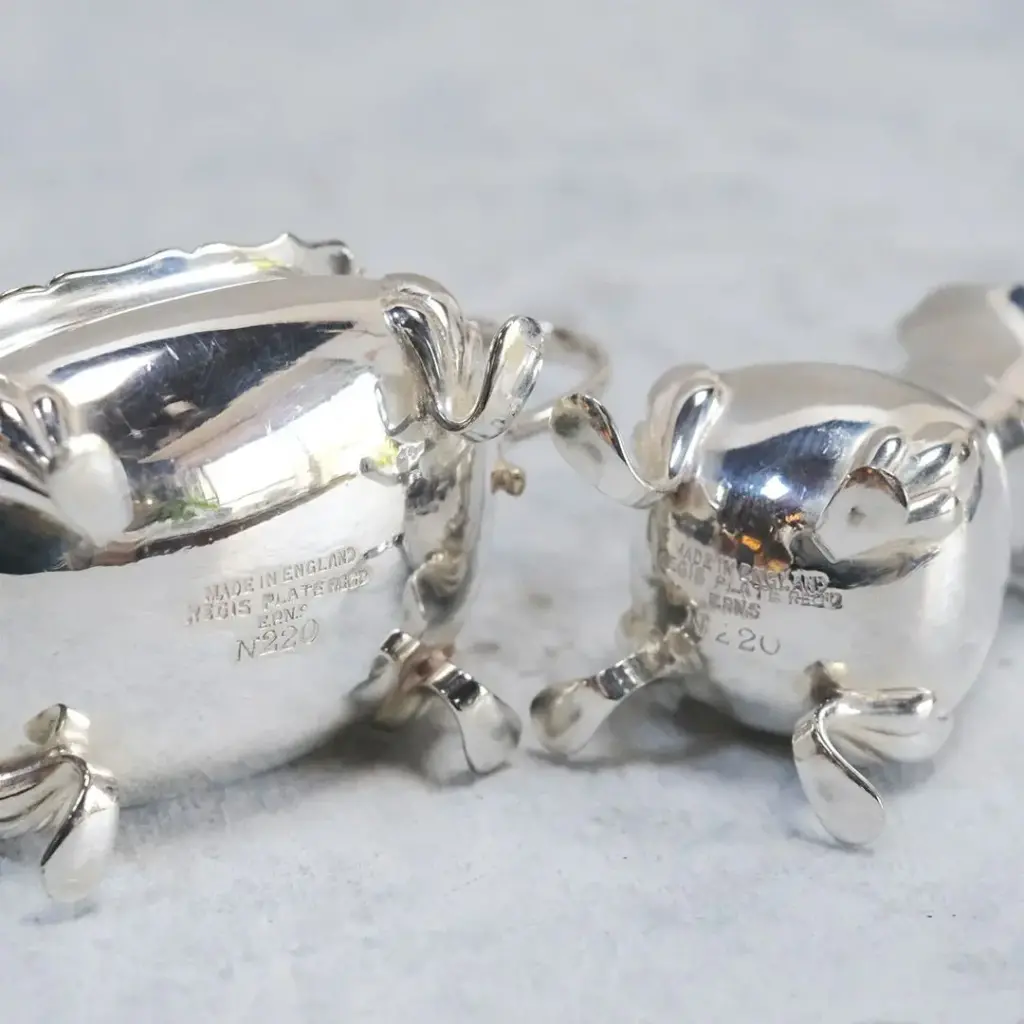 アンティーク 調味料入れセット塩 胡椒入れ クリュエット イギリス シルバープレート1