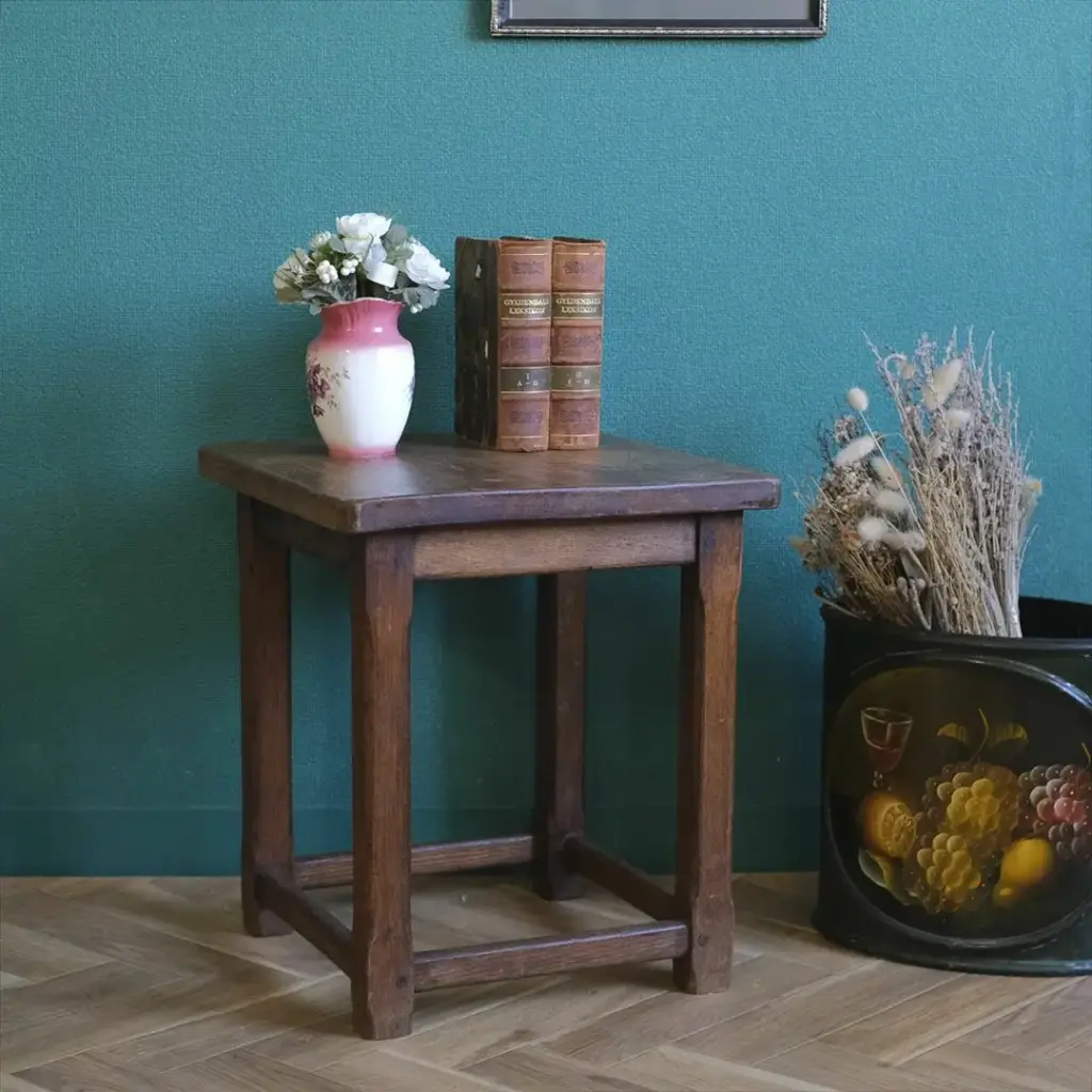 アンティーク オークスツール 四角 イギリス アンティーク家具2