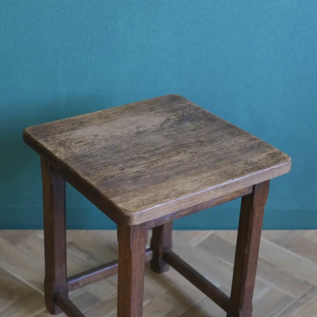 アンティーク オークスツール 四角 イギリス アンティーク家具1