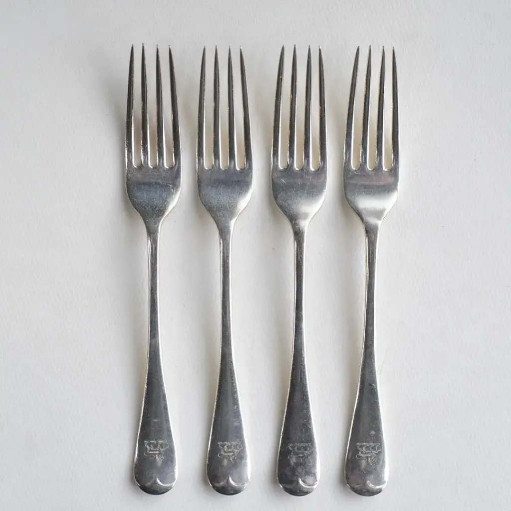 アンティークデザートフォーク シルバープレート イギリス 獅子 アンティークカトラリー3