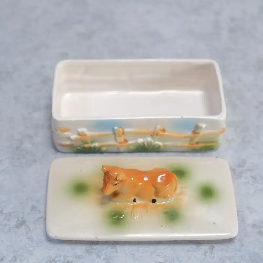 ヴィンテージバターケース 牛の飾り付き イギリス FOREIGN
5