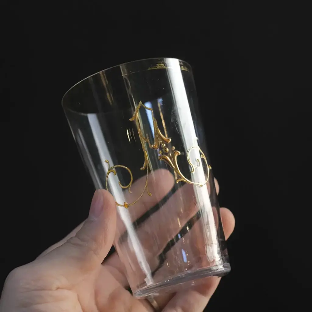 アンティーク マリアージュ メモリアルグラス フランス エナメルグラス アンティーク食器1