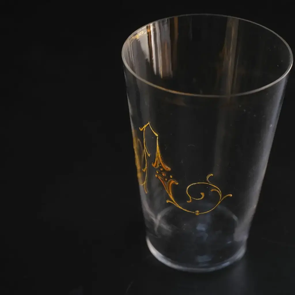 アンティーク マリアージュ メモリアルグラス フランス エナメルグラス アンティーク食器3