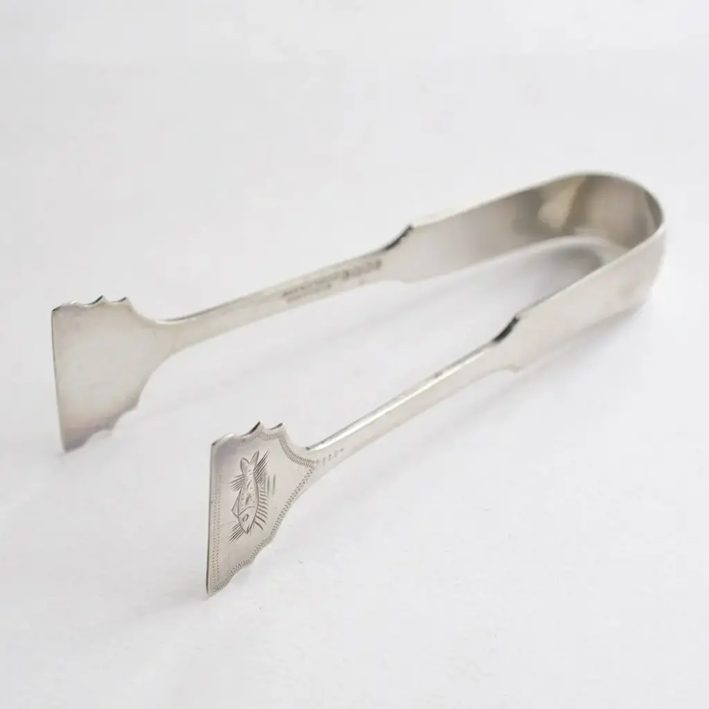 アンティークトング シルバープレート 魚装飾 イギリス アンティーク雑賀1