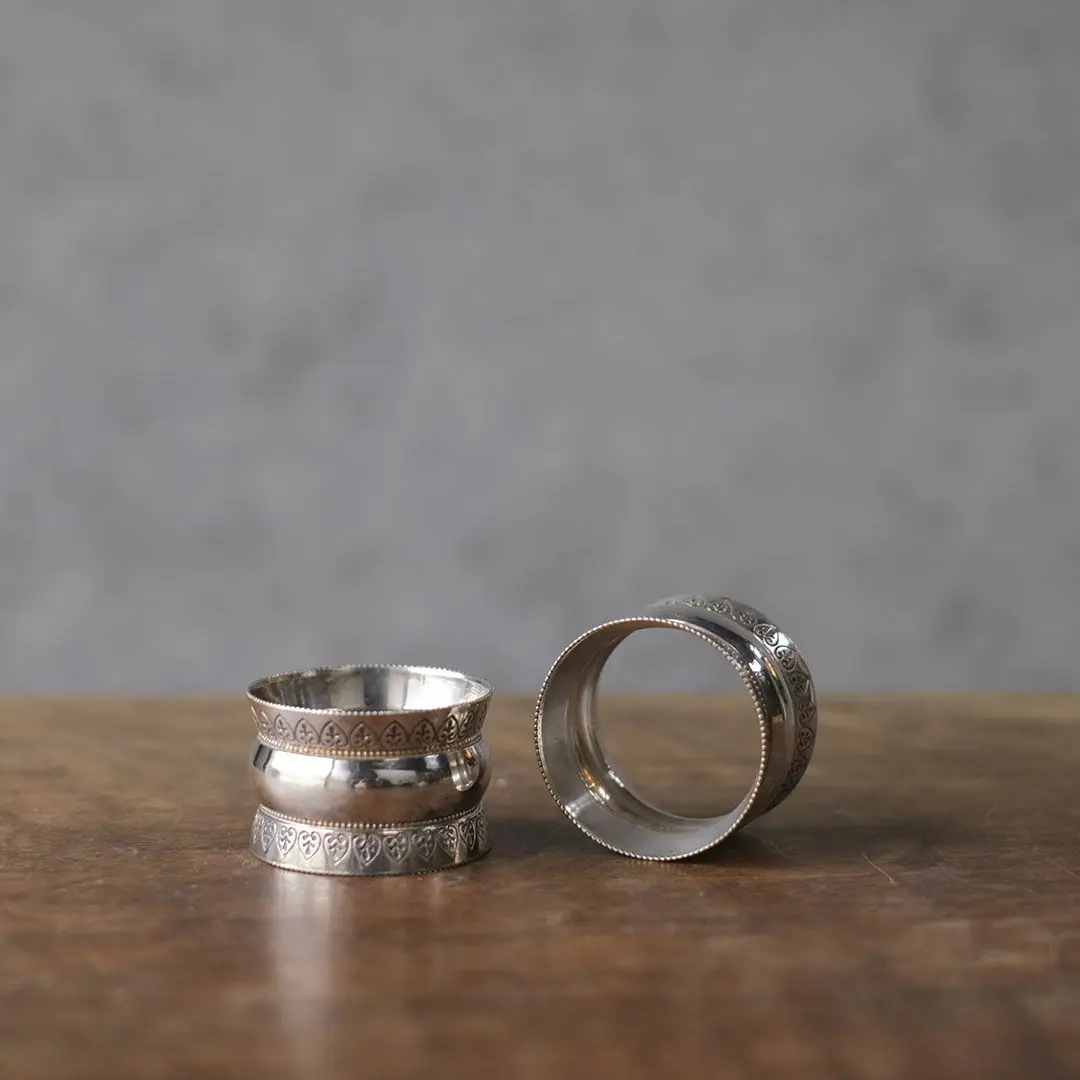 アンティークナプキンリング イギリス シルバープレート 2個セット アンティーク雑貨