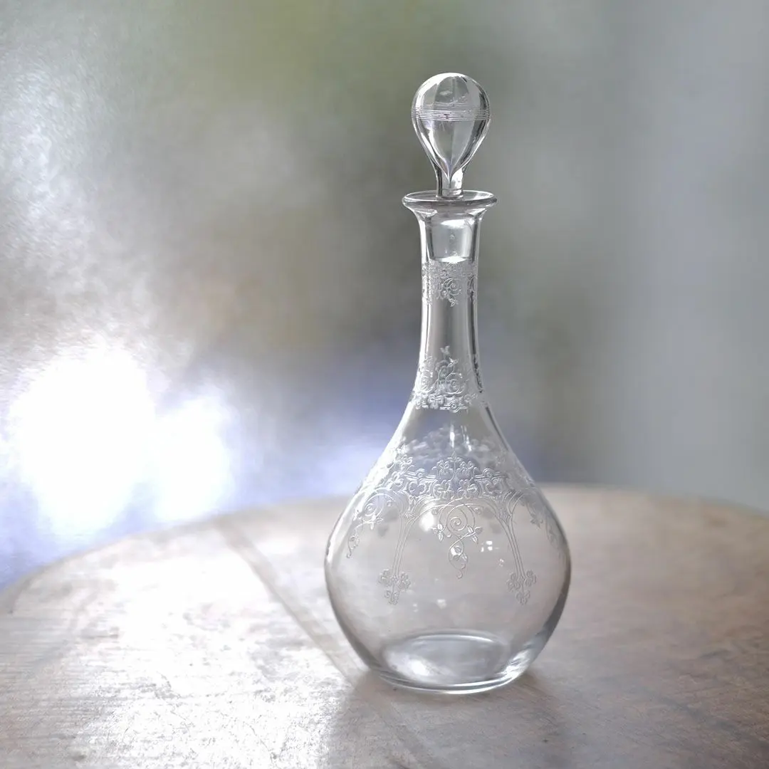 アンティーク デキャンタC フランス アシッドエッチング