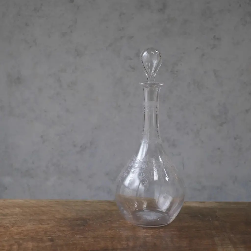 アンティーク デキャンタC フランス アシッドエッチング2