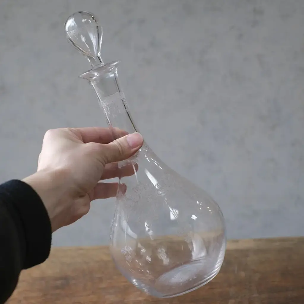 アンティーク デキャンタC フランス アシッドエッチング4