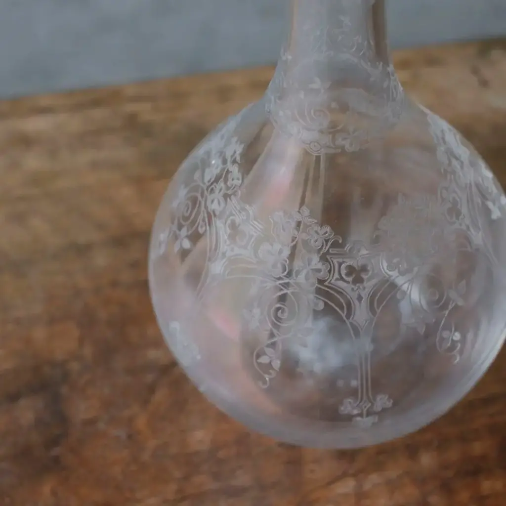 アンティーク デキャンタC フランス アシッドエッチング1