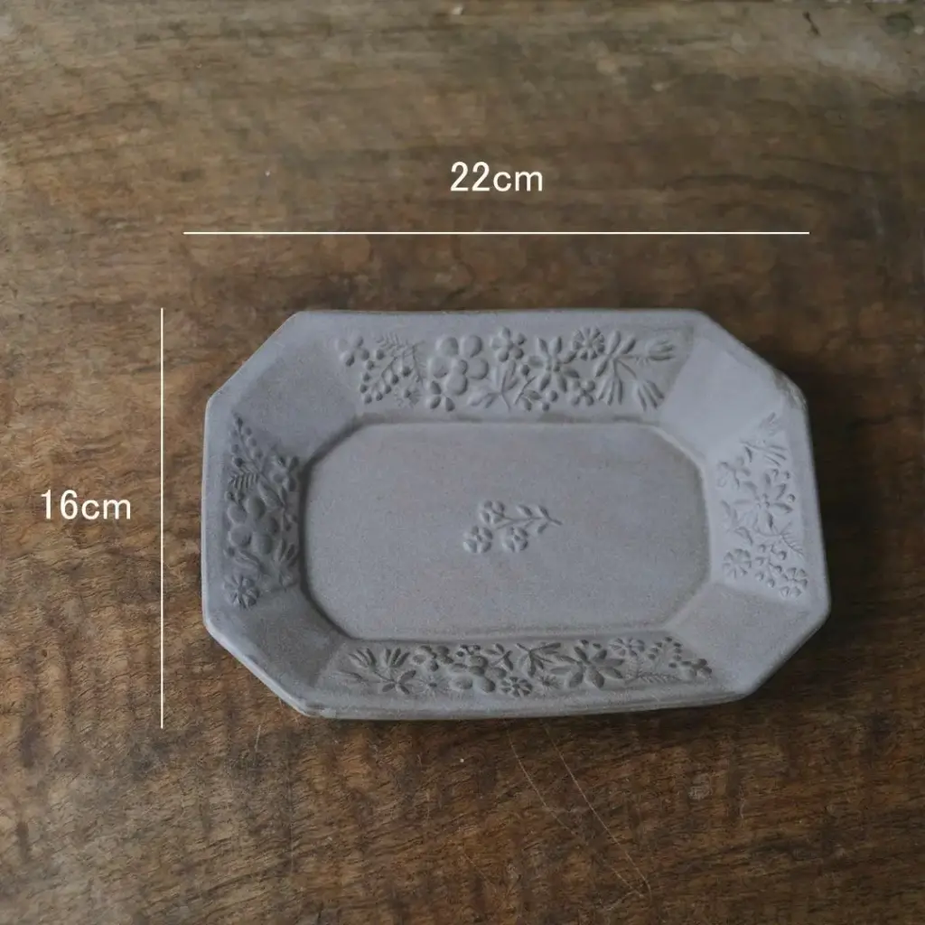 益子焼 kukka(クッカ) 八角皿 中 22cm ココアグレー色 わかさま陶芸 若林健吾 おしゃれな食器4