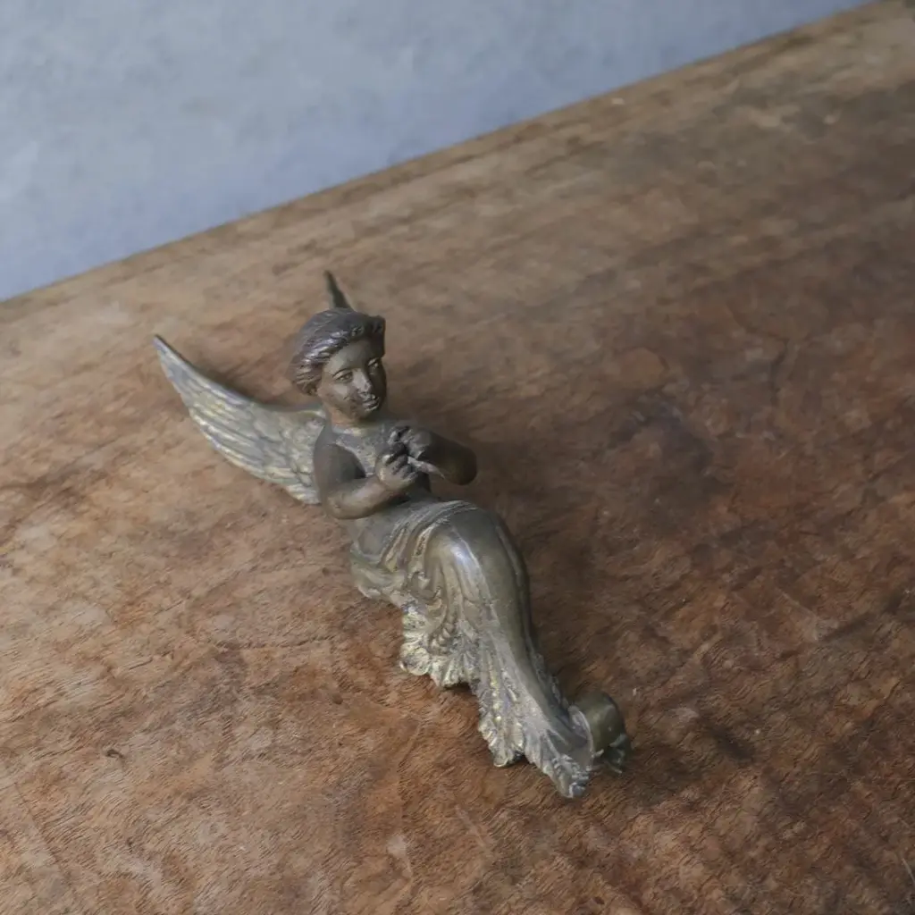 アンティーク天使のオブジェ　コートフック エンジェル ブロンズ フランス アンティーク雑貨1