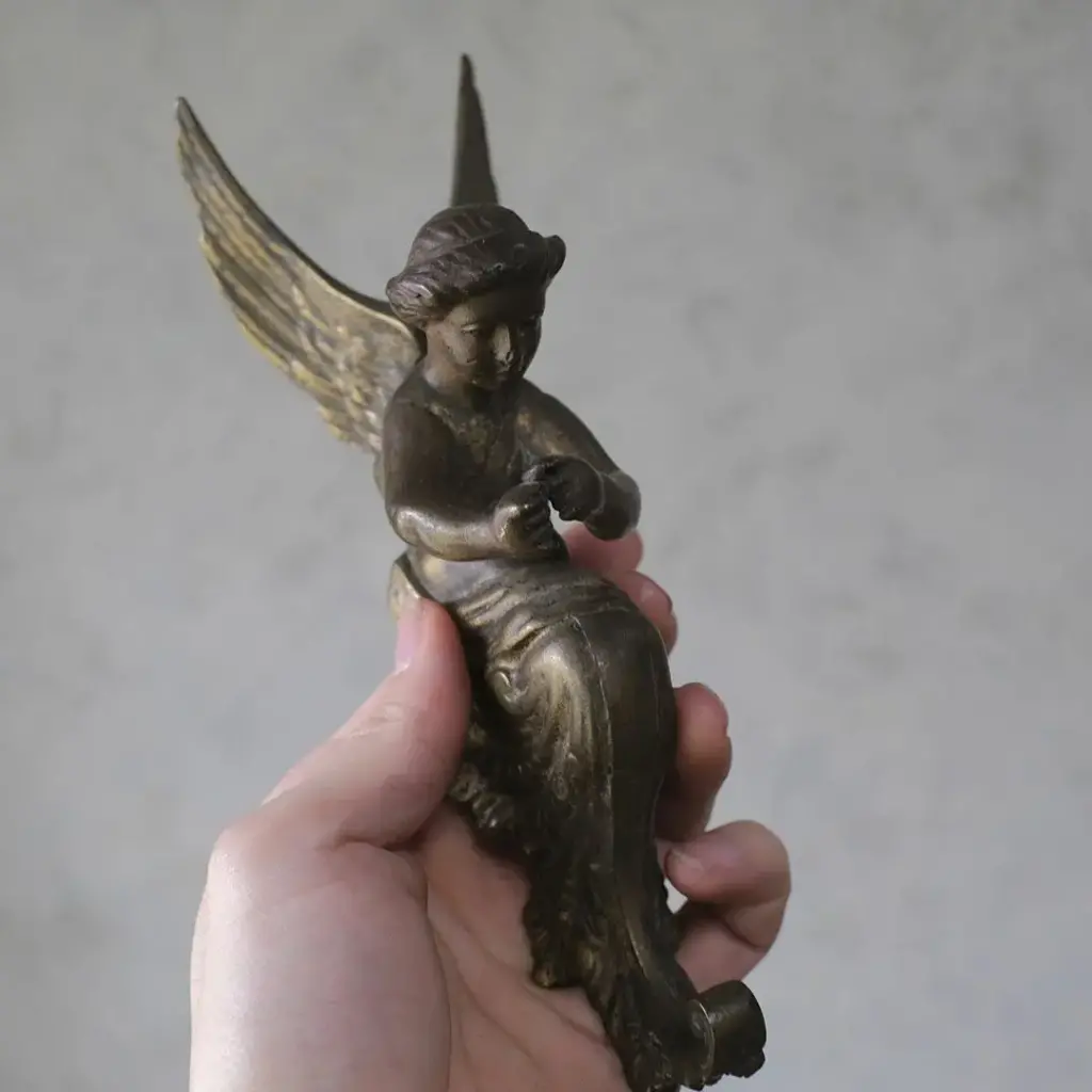 アンティーク天使のオブジェ　コートフック エンジェル ブロンズ フランス アンティーク雑貨