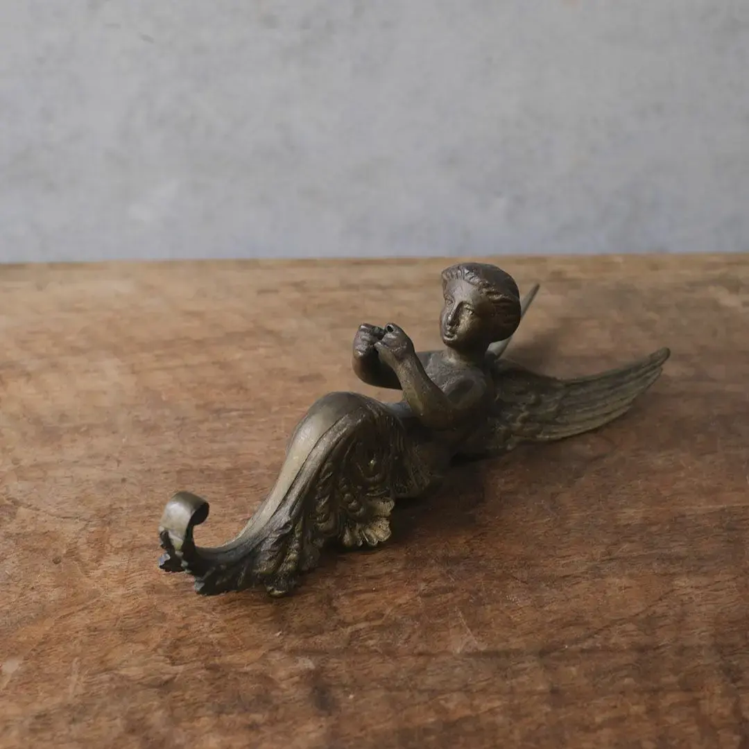 アンティーク天使のオブジェ　コートフック エンジェル ブロンズ フランス アンティーク雑貨