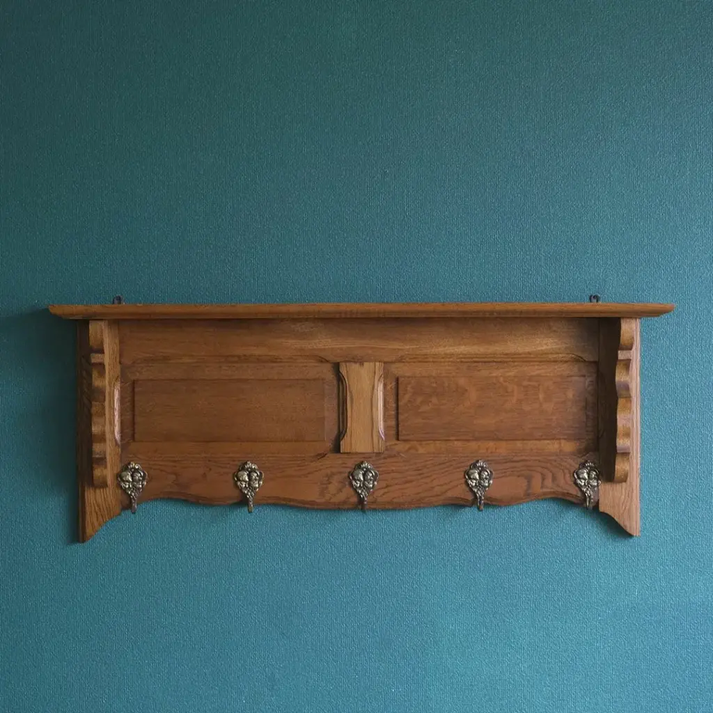 アンティークウォールシェルフ フックボード フランス 5連フック アンティーク家具3