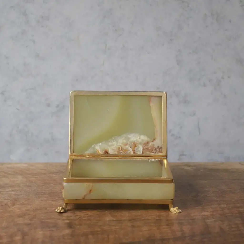 ヴィンテージジュエリーボックス グリーンオニックス イタリア3