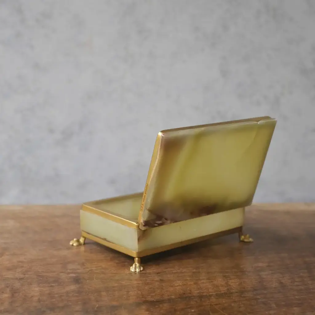 ヴィンテージジュエリーボックス グリーンオニックス イタリア1