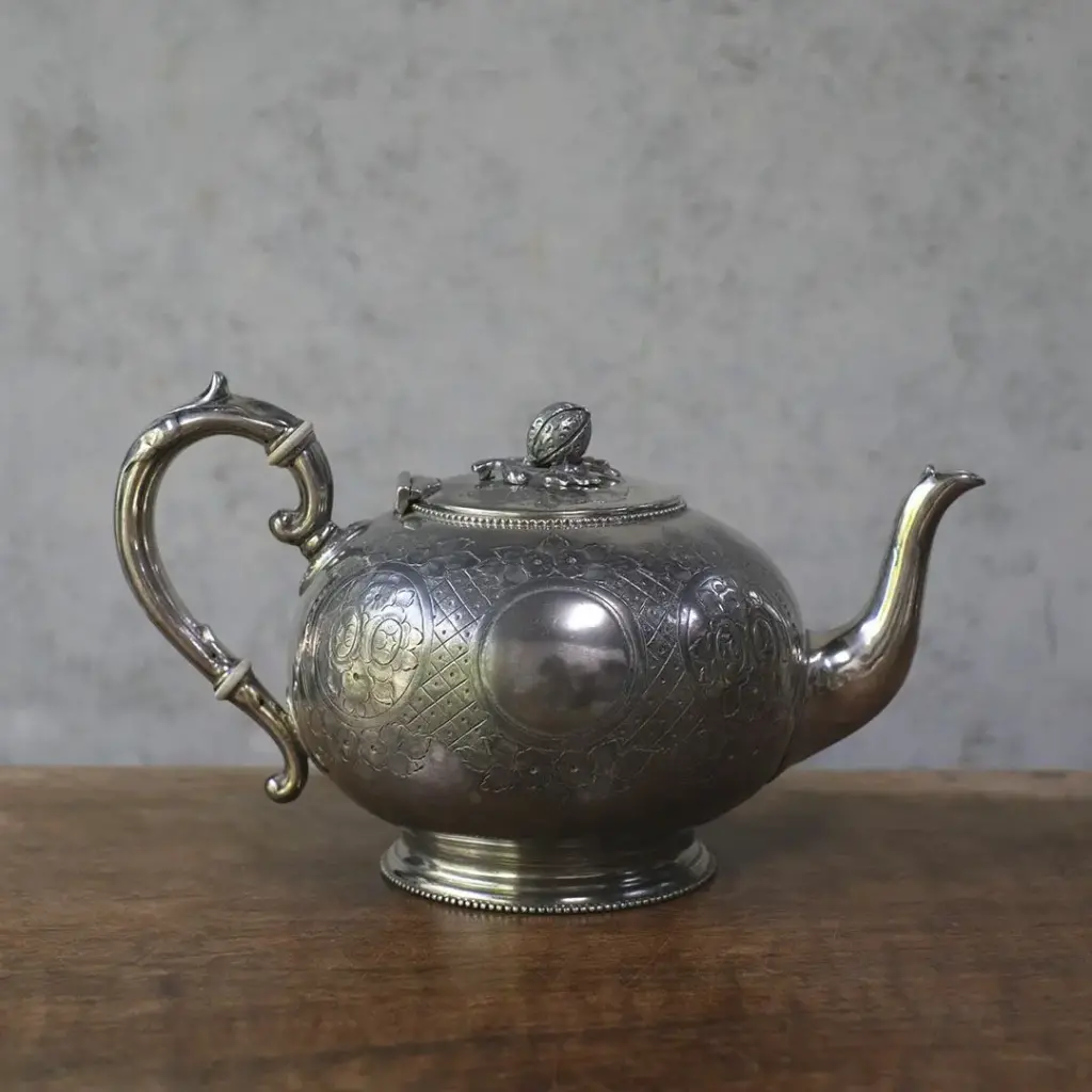アンティーク シルバープレートティーポット ボタニカル アンティーク雑貨3