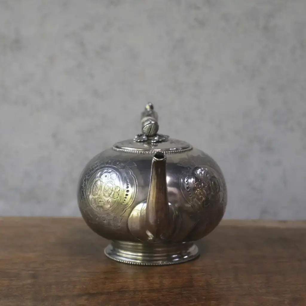 アンティーク シルバープレートティーポット ボタニカル アンティーク雑貨1