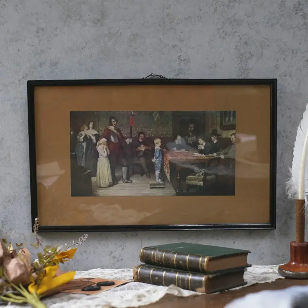 ヴィンテージプリントピクチャー 絵 イギリス And When Did You Last See Your Father? ヴィンテージ雑貨