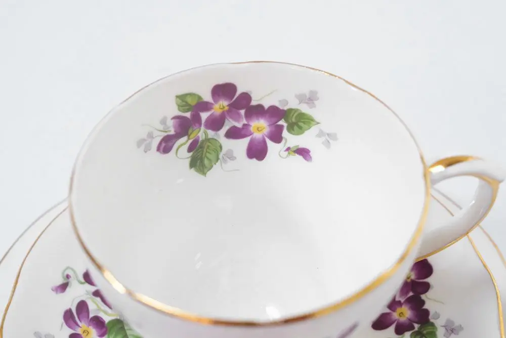 ヴィンテージ DUCHESSティーカップトリオ"Violetta" ダッチェス イギリス 菫 バイオレット ヴィンテージ食器5