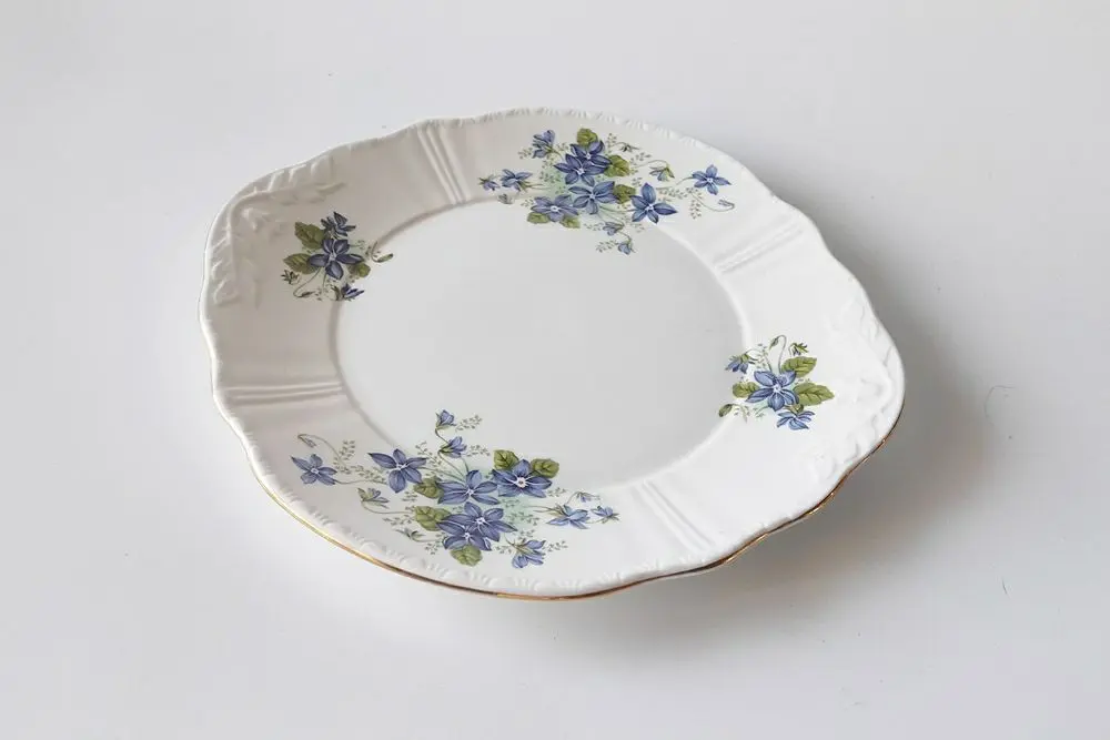 ヴィンテージB&Bプレート Royal Grafton Violets ロイヤルグラフトン スミレ柄の朝食用プレート ヴィンテージ食器