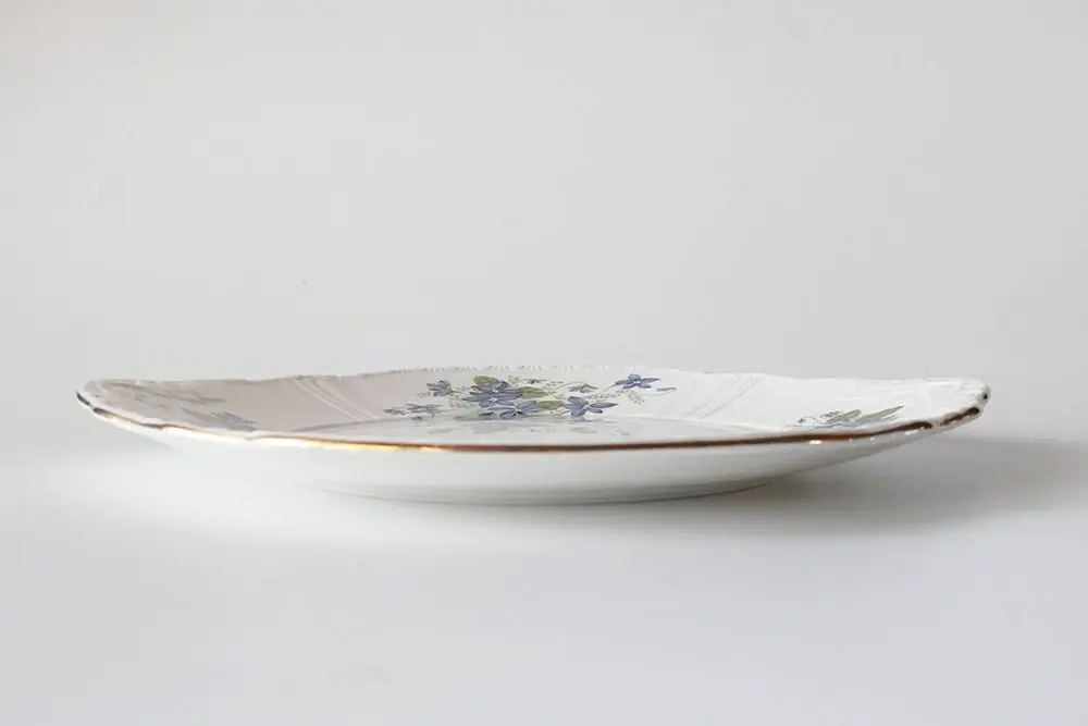 ヴィンテージB&Bプレート Royal Grafton Violets ロイヤルグラフトン スミレ柄の朝食用プレート ヴィンテージ食器3