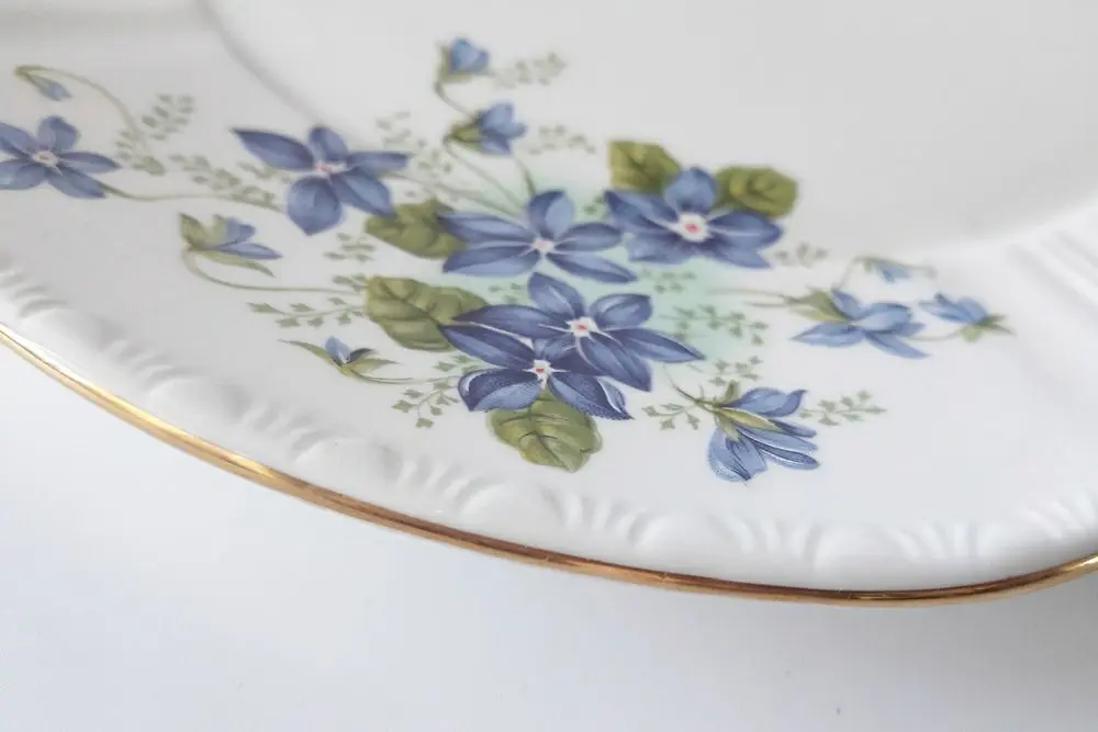 ヴィンテージB&Bプレート Royal Grafton Violets ロイヤルグラフトン スミレ柄の朝食用プレート ヴィンテージ食器4