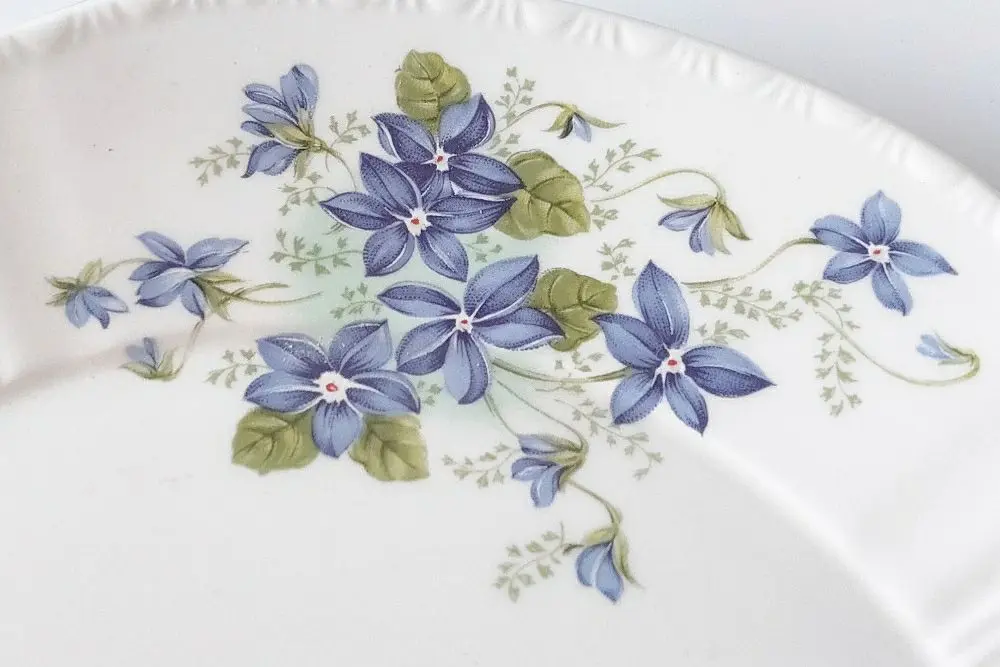 ヴィンテージB&Bプレート Royal Grafton Violets ロイヤルグラフトン スミレ柄の朝食用プレート ヴィンテージ食器5