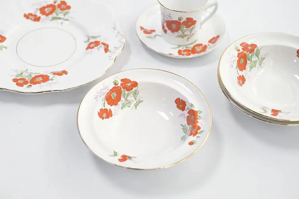 アンティーク デザートボウルT. F. & S イギリス製 オレンジの花柄が素敵なティーウェア/アンティーク食器3