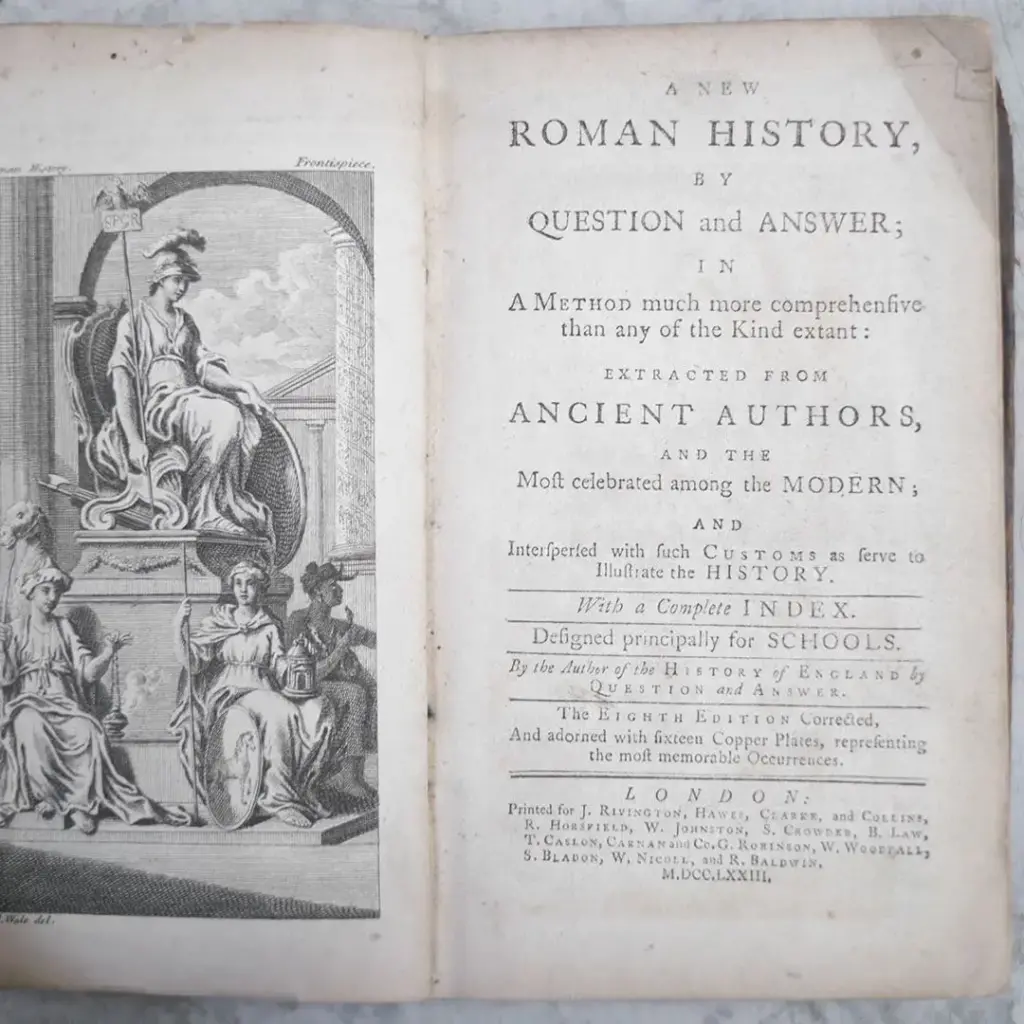 アンティークブック イギリス 革張りの古書 ダメージあり 18世紀 アンティーク雑貨5