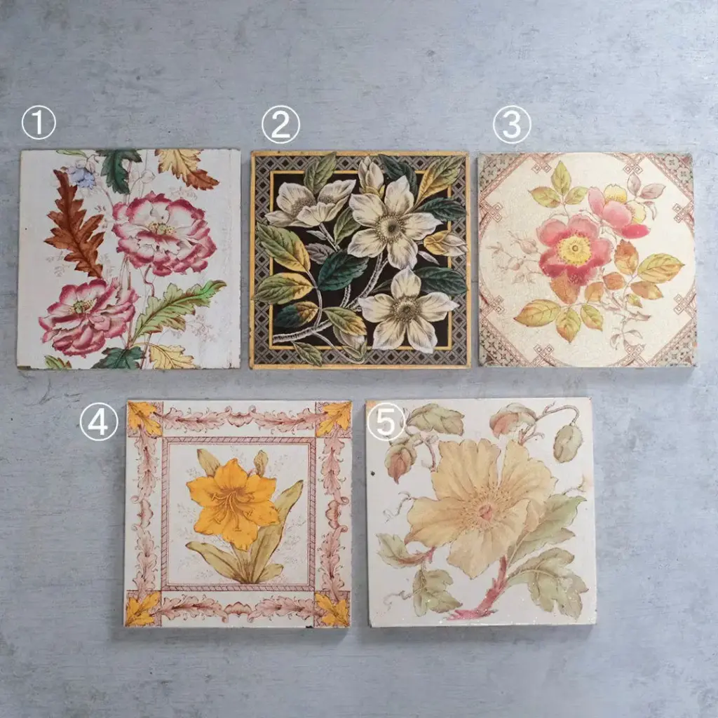 アンティークタイル イギリス ヴィクトリア時代 手作りの陶器タイル アンティーク雑貨2