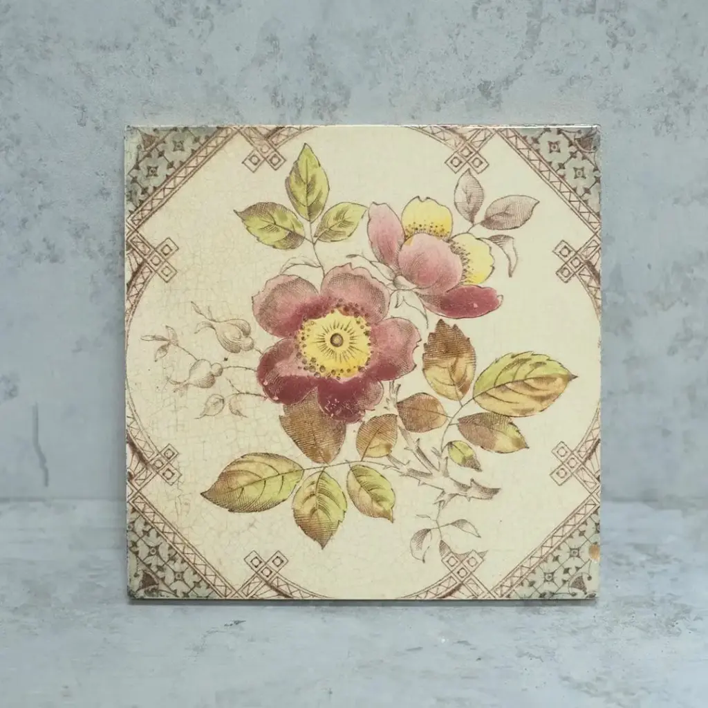 アンティークタイル イギリス ヴィクトリア時代 手作りの陶器タイル アンティーク雑貨6