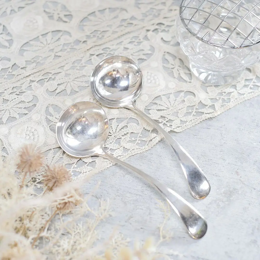 アンティークソースレードル JS&S イギリス シルバープレート アンティーク雑貨