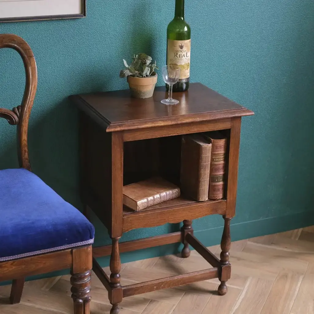 アンティーク ナイトテーブル オープン収納 フランス ベッドサイドテーブル アンティーク家具1