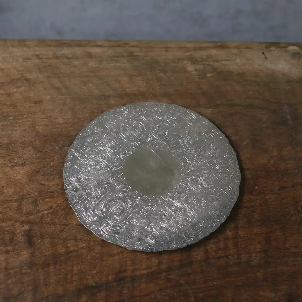 アンティークマット シルバープレート ヴィクトリアン イギリス 丸 ラウンド S アンティーク雑貨3