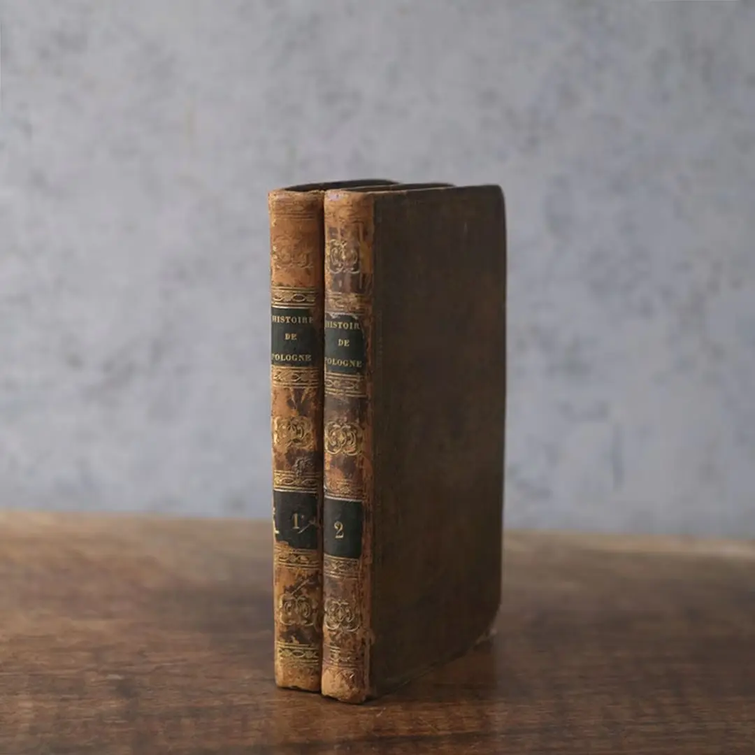 アンティークレザーブック 古書 フランス 革背表紙の本　1833年