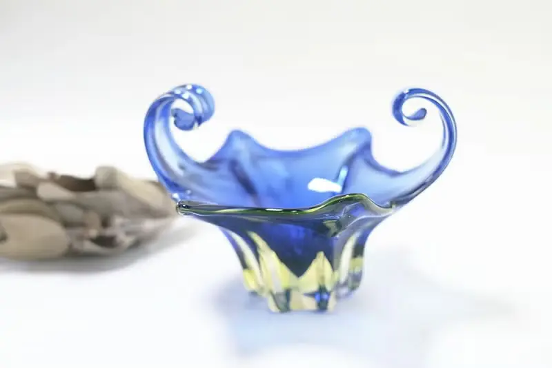 ヴィンテージ MURANOガラスボウル blue イタリア北部ムラーノ島のガラス細工