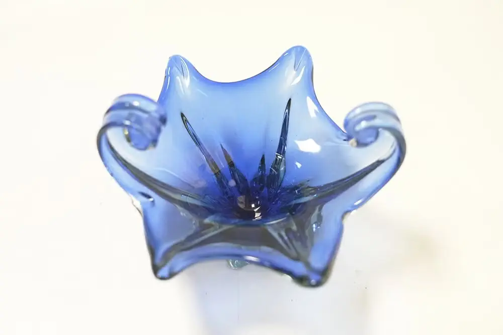 ヴィンテージ MURANOガラスボウル blue イタリア北部ムラーノ島のガラス細工1