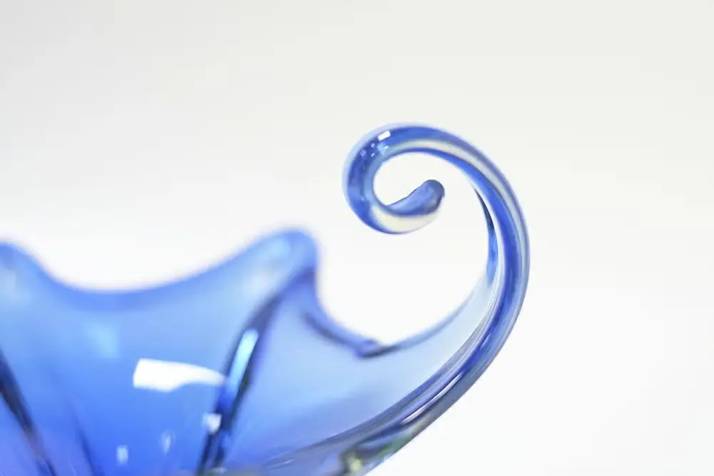 ヴィンテージ MURANOガラスボウル blue イタリア北部ムラーノ島のガラス細工3