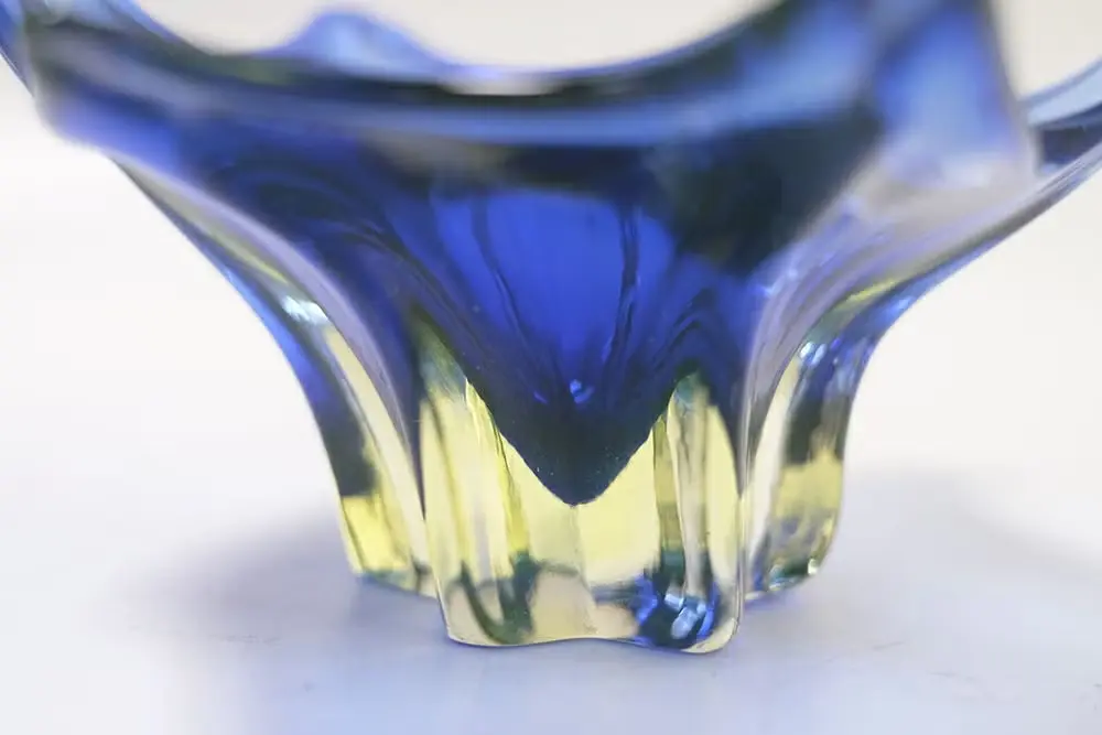 ヴィンテージ MURANOガラスボウル blue イタリア北部ムラーノ島のガラス細工