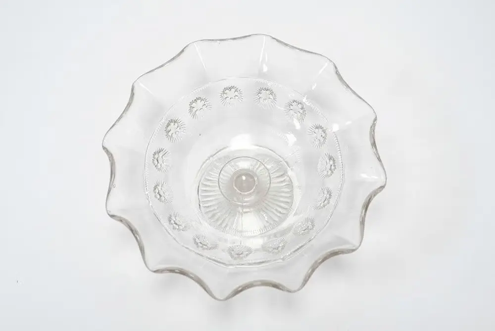 アンティークガラスコンポート　フランス19世紀を思わせる優雅フリルパターンガラス皿/アンティーク食器 アンティーク雑貨2